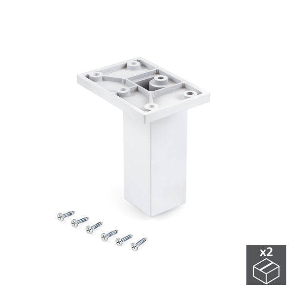 Piedino per Mobile Centrale Regolabile 100 - 110 mm Plastica Bianco 2 Pezzi Emuca sconto