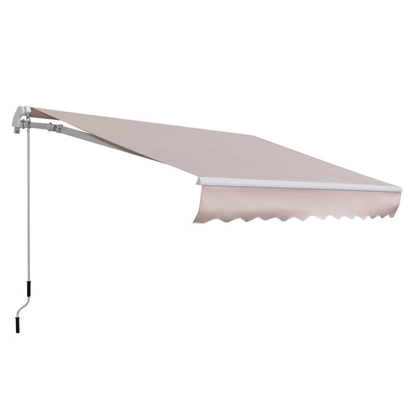 sconto Tenda da Sole a Braccio 2.95x2m Avvolgibile Manuale a Parete in Poliestere Beige