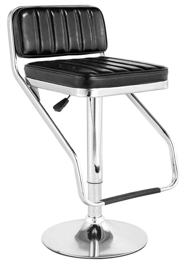 Sgabello con Alzata a Gas e Seduta Girevole in Similpelle Motti Kansas Nero sconto