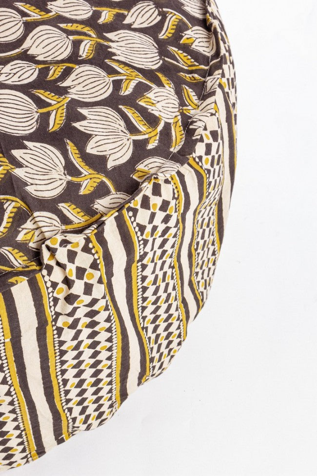 Pouf Ø 65x25 cm Charme in Tessuto Nero