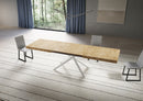  Tavolo Allungabile 180-440x90x74 cm Niket Quercia Natura Gambe Bianche