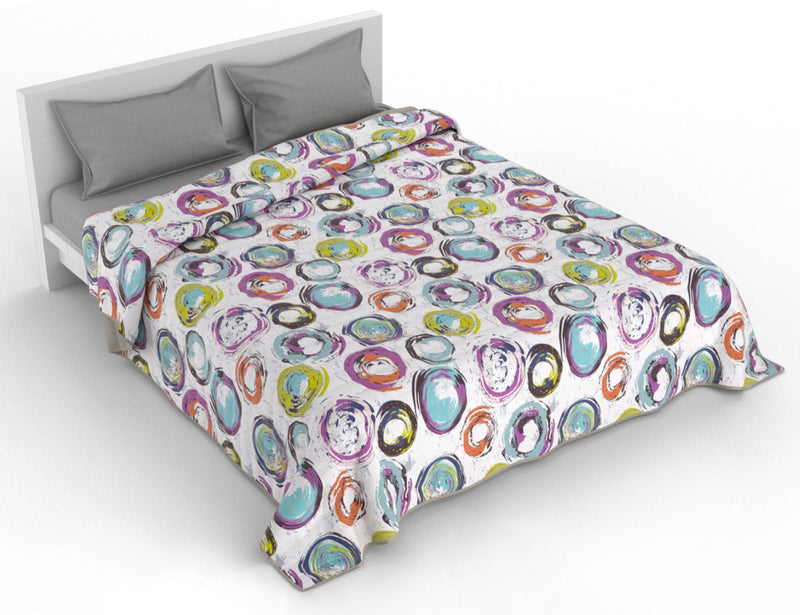 Trapuntino 100gr con Stampa in Microfibra Cerchi Astratti Varie Misure