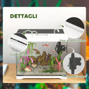 Acquario per Pesci Rossi 17L con Luci LED 35x21x31 cm Pompa d'Acqua e Sistema di Filtraggio Bianco   