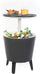 Tavolino Termico Piano Rialzabile Ø49,5 cm in Resina Keter Cool Bar Grigio