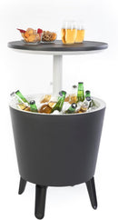 Tavolino Termico Piano Rialzabile Ø49,5 cm in Resina Keter Cool Bar Grigio