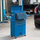 Carrello Porta Attrezzi da Officina con Cassetta Rimovibile Blu 61.6x33x118 cm 