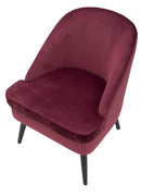 Poltrona Paris Bordeaux 59x67x75,5 cm Legno Spugna e Velluto Sintetico Bordeaux e Nero