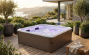 Vasca Idromassaggio Spa Oslo Amber Aero Plus Smart con Wifi per 6 Persone 180x180x65 cm in Materiale Plastico Effetto legno Ambra
