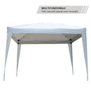 Tendostruttura Impermeabile 3x3m con Pannelli Laterali in Acciaio Bianco 