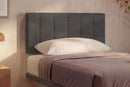 Letto Singolo con Rete Rivestita Microfibra Grigio Tessis Testata Vertical Varie Misure