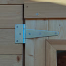 Casetta Box da Giardino per Attrezzi 146x146 cm con Porta Finestrata in Legno Naturale