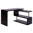 Scrivania da Ufficio Angolare per Computer con Scaffali in Legno Nero 120x106x75 cm 
