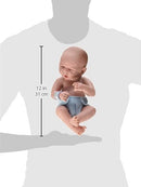 Bambola Bebè Neonato con Pannolino Azzurro 36cm JC Toys