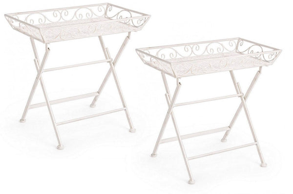 acquista Set 2 Tavolini 63x40x60 cm Emily in Acciaio