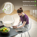 Set 4 Sedie da Pranzo Design Moderno con Schienale Traforato in Plastica Bianco    