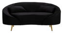 Divanetto 2 Posti Oslo con Cuscini Nero 148x68x84 cm in Poliestere Nero/Oro