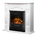 Camino Elettrico da Pavimento 88,3x95x30 cm Effetto Fiamma 2000W Clasic & Cristina Bianco