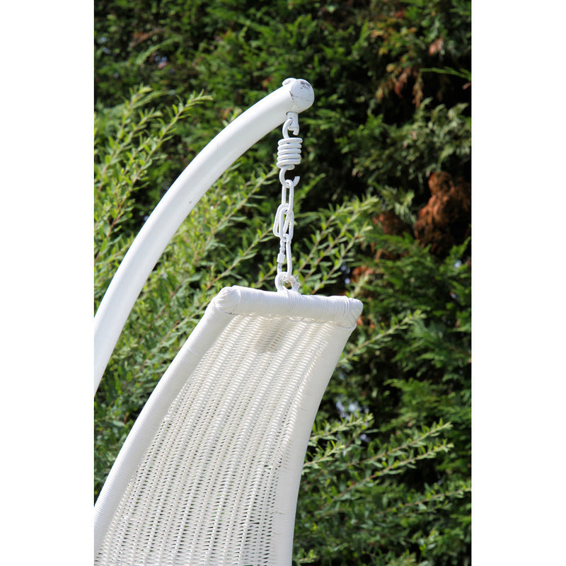 Dondolo da Giardino Pensile in Polyrattan 1 posto Pendent Bianco
