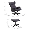 Sedia Poltrona da Ufficio Presidenziale Ergonomica con Poggiapiedi Grigio Scuro 