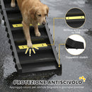 Scaletta per Cani Pieghevole per Auto da Viaggio a 10 Gradini Antiscivolo Capacità 68 kg in PP e TPR Nero      