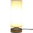 Lampada da Comodino Abat Jour con Paralume in Poliestere E27 Ø10,8x30 cm  Bianca