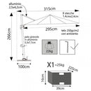 Ombrellone da Giardino Saturno Decentrato 3x3 m in Alluminio Blu Telo Tortora