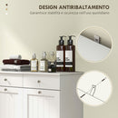 Mobile Portabiancheria da Bagno 78x38x90 cm con 2 Ceste Rimovibili Cassetti e Ante a Ribalta Bianco  