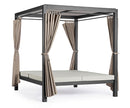 Letto a Baldacchino da Esterno 188x208x205h cm con Tende Laterali Struttura in Alluminio Dream Antracite  