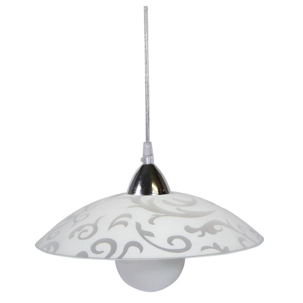 online Sospensione D30 1xE27 Montatura Cromo-Trasparente Vetro Lastra Bianco E-Energy Melissa
