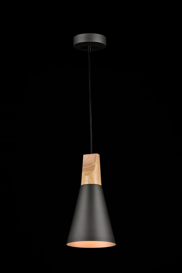 Lampada pendente Pendant in Metallo e Legno Bicones Grigio online