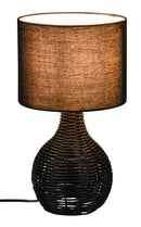 Lampada da Tavolo da Interno Attacco E27 in Tessuto Nero