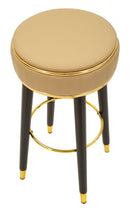 Sgabello Bar London Marrone Ø38x74 cm in Pino e MDF e Spugna e Metallo e PU      