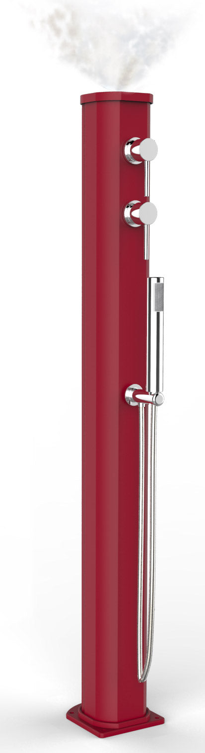 acquista Doccia Solare da Esterno con Nebulizzatore Miscelatore e Doccetta Mobile Arkema Jolly Go Cherry