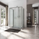 Box Doccia 3 lati 90x130x90 cm 2 Ante Battenti in Cristallo Trasparente 6mm H185 Fosterberg Koge Trio