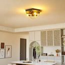 Lampadario Stile Industriale Geometrica con 3 Attacchi E27 per Lampadine LED in Metallo Nero e Oro      