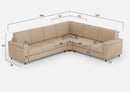 Divano Angolare 6 Posti 286x226x85 cm Marrak in Tessuto Beige