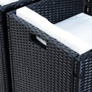 Set Salotto da Giardino in Rattan Sintetico 4 Poltrone e Tavolino Nero 