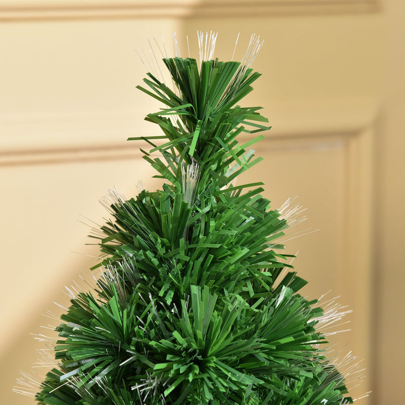 Albero di Natale Artificiale 90 cm 90 Rami in PVC e Fibra Ottica Verde 
