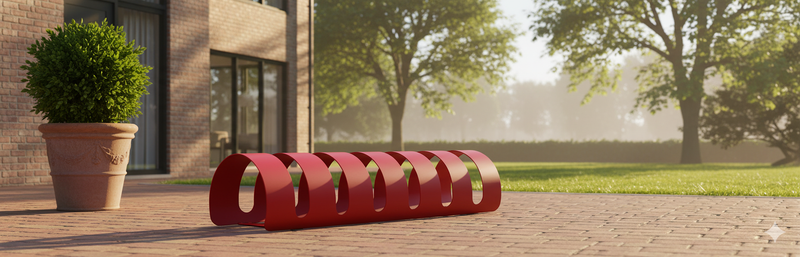 Rastelliera Portabici 5 Posti in Ferro 90x30x23 cm Belfer Bike Rack 42/PB Rosso