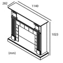 Camino Elettrico da Pavimento 114x28x102 cm Effetto Fiamma 1500W Sined Caldera XXL Bianco