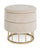 Sgabello Contenitore Pavlina Beige Imbottito in Tessuto effetto Velluto