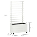 Fioriera da Esterno 76x30x155 cm con Grigliato per Rampicanti in Legno Bianco
