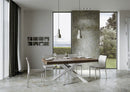 Tavolo Allungabile 160-264x90x77 cm Volantis Noce Telaio Bianco 