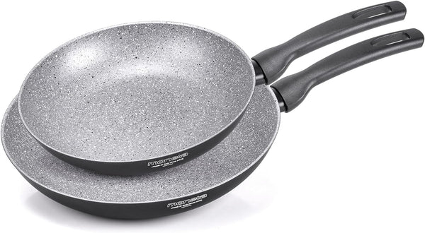 Set 2 Padelle Ø24-28 cm Antiaderente Induzione in Alluminio Effetto Pietra Moneta Insieme prezzo