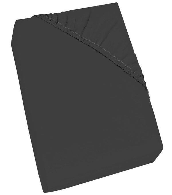 sconto Lenzuolo Sotto con Angoli ed Elastico Tinta Unita Grigio Scuro Varie Misure