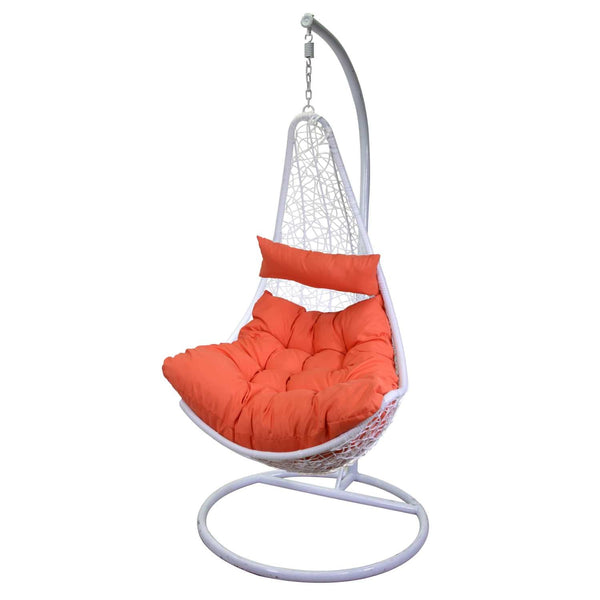 online Dondolo Pensile da Giardino 82x65xh124 cm con Cuscini Rialto Bianco