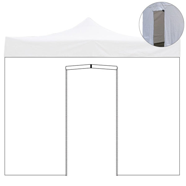 Telo Laterale 3x2 m Ricambio Per Gazebo con Porta Avvolginile Richiudibile Telo Oxford Impermeabile Bianco sconto