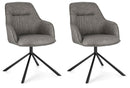 Set 2 Poltrone 56x65x86h cm Grant Pu Grigio 