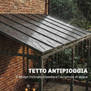 Pergola Addossata 4x3 m con Tetto in Policarbonato Metallo e Alluminio con Viti Marrone      