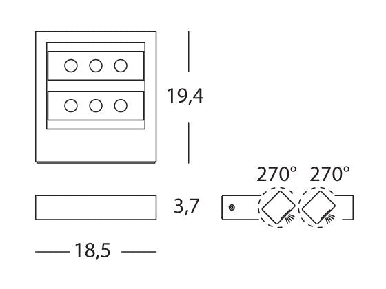 Applique da Esterno a LED 15W in Alluminio Sovil Block Alluminio